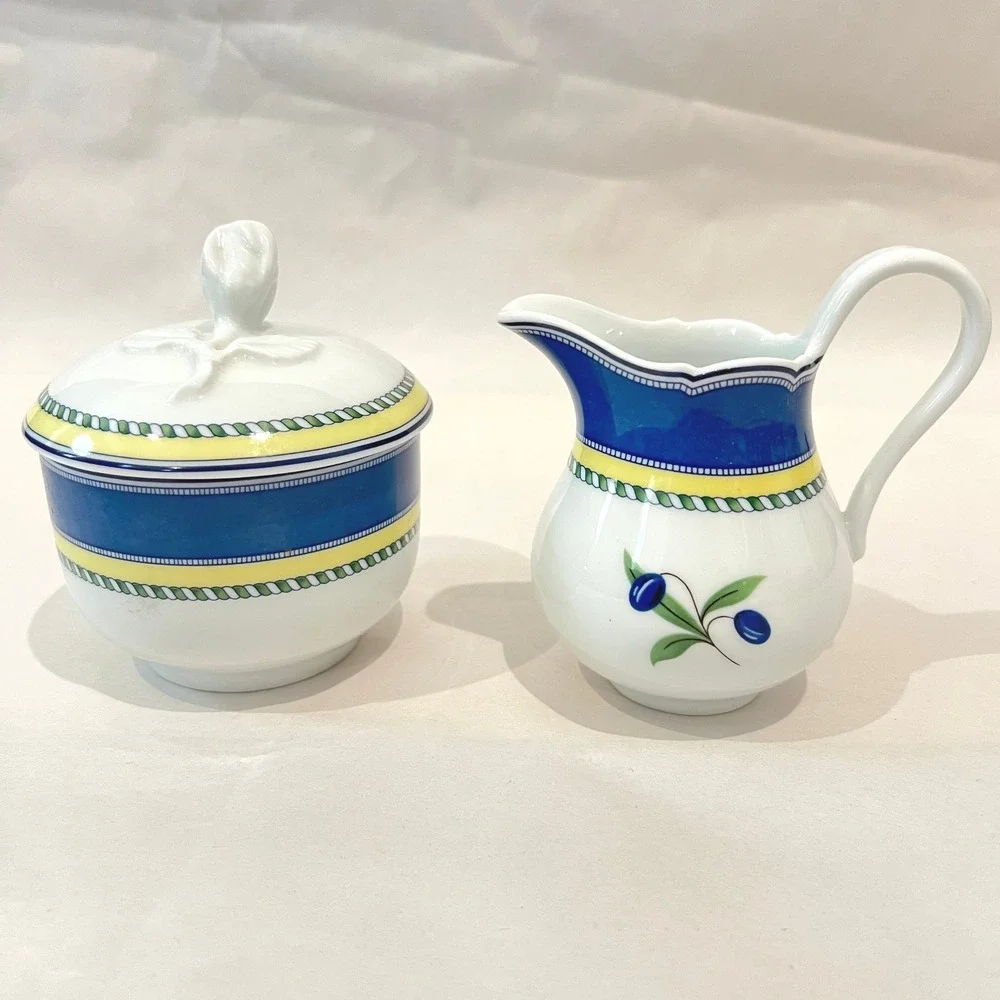 Retired Wedgwood Tuscany‎ Tuscan Harvest Creamer Sugar Set Discontinued Pattern